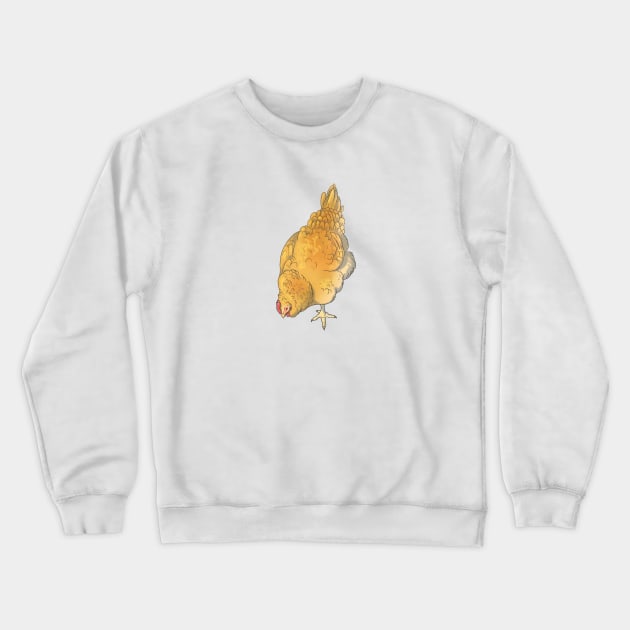 Pecking Buff Orpington Chicken Crewneck Sweatshirt by E. Leary Art